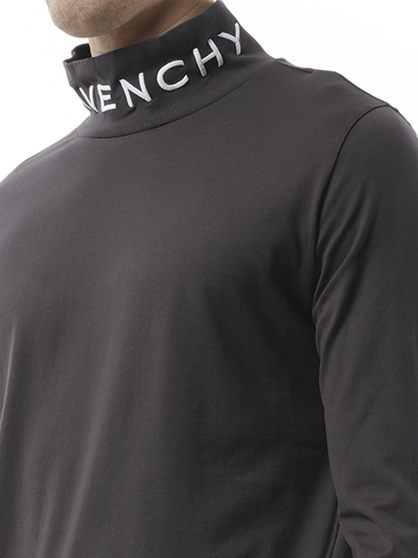 GIVENCHY Faded Logo Dyed Long Sleeve T-Shirt (Black)