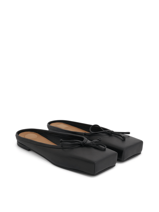JACQUEMUS Ballet Flat Mules (Black)