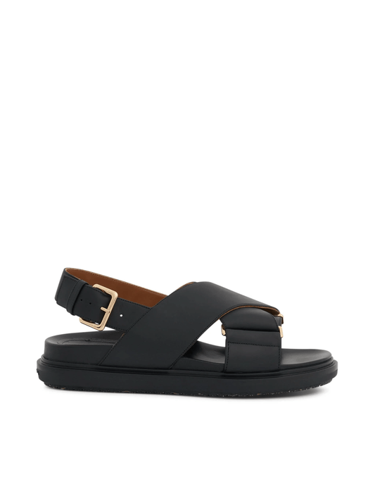 Image of Sandals. Productname: MARNI Fussbett Criscross Sandal in Black colour by brand - MARNI