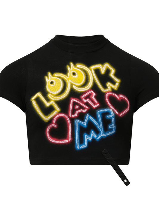 DOUBLET English Fan-Service Neon Paint T-Shirt (Black)