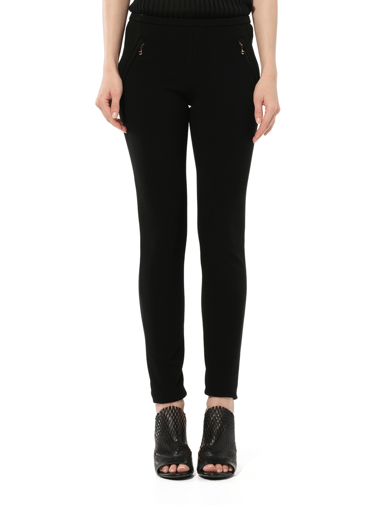 Image of a model wearing Pants. Product name - Trousers in Black colour by brand - PUCCI