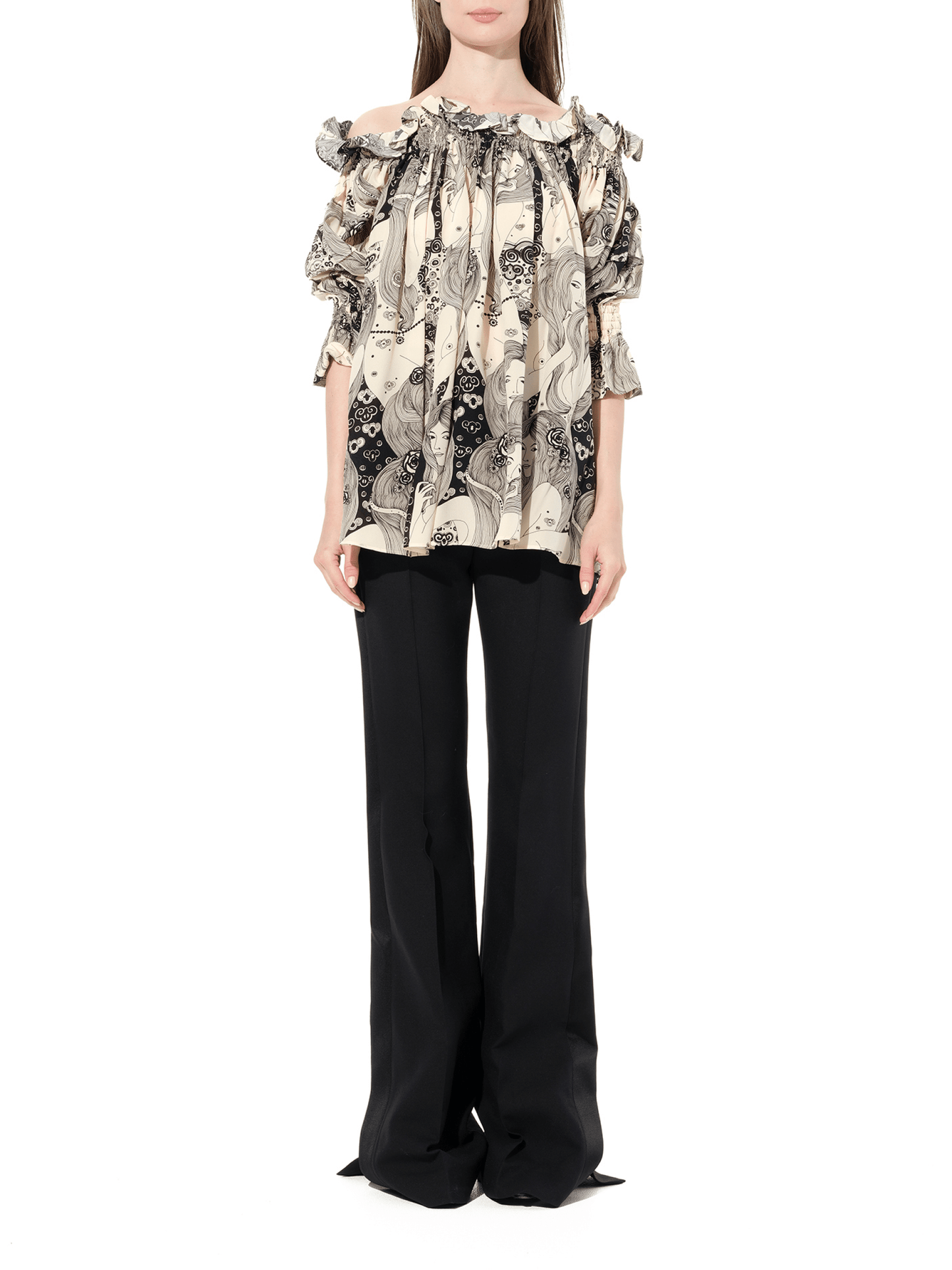 ALEXANDER MCQUEEN Off Shld Eve Top (White)
