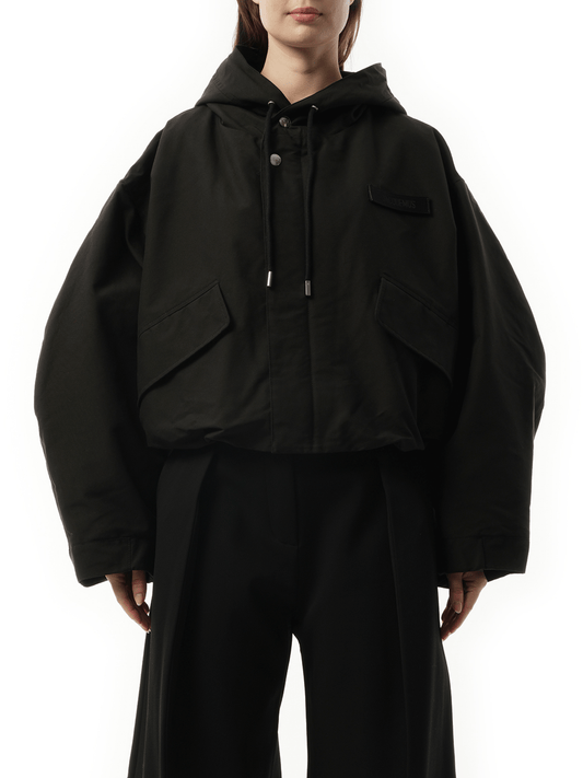 Image of Coats & Jackets. Productname: JACQUEMUS La Parka Courte Caraco in BLACK colour by brand - JACQUEMUS