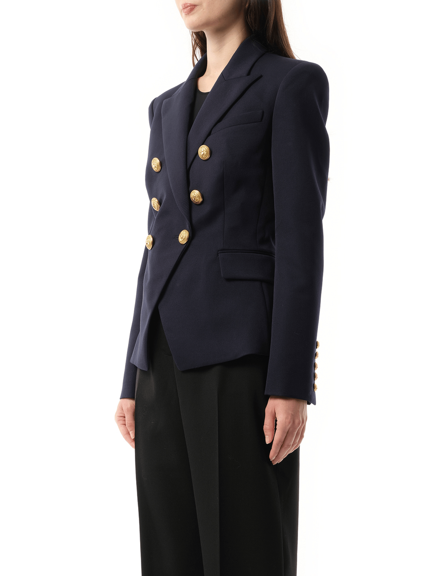 BALMAIN 6 BTN Wool Jacket (Navy)