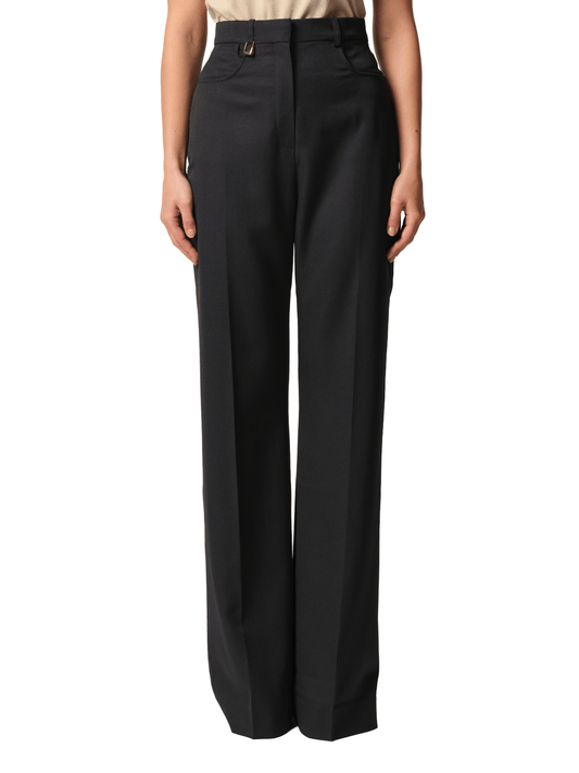Image of a model wearing Pants. Productname: JACQUEMUS Le Pantalon Sauge in BLACK colour by brand - JACQUEMUS
