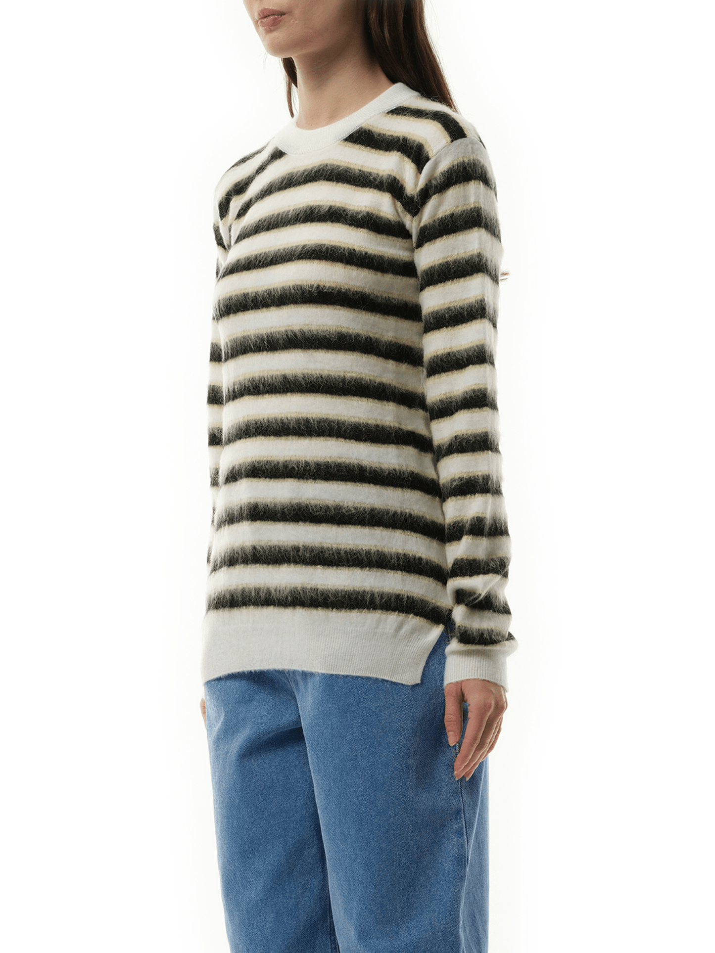 MARNI Mohair Stripe Sweater (White)