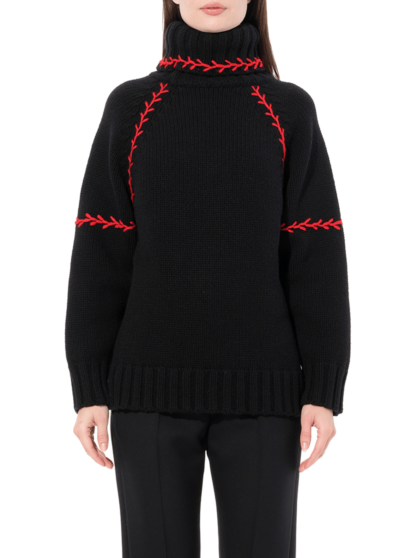 Image of a model wearing Outerwear. Productname: ALEXANDER MCQUEEN Pullover in MULTICOLOR colour by brand - ALEXANDER MCQUEEN