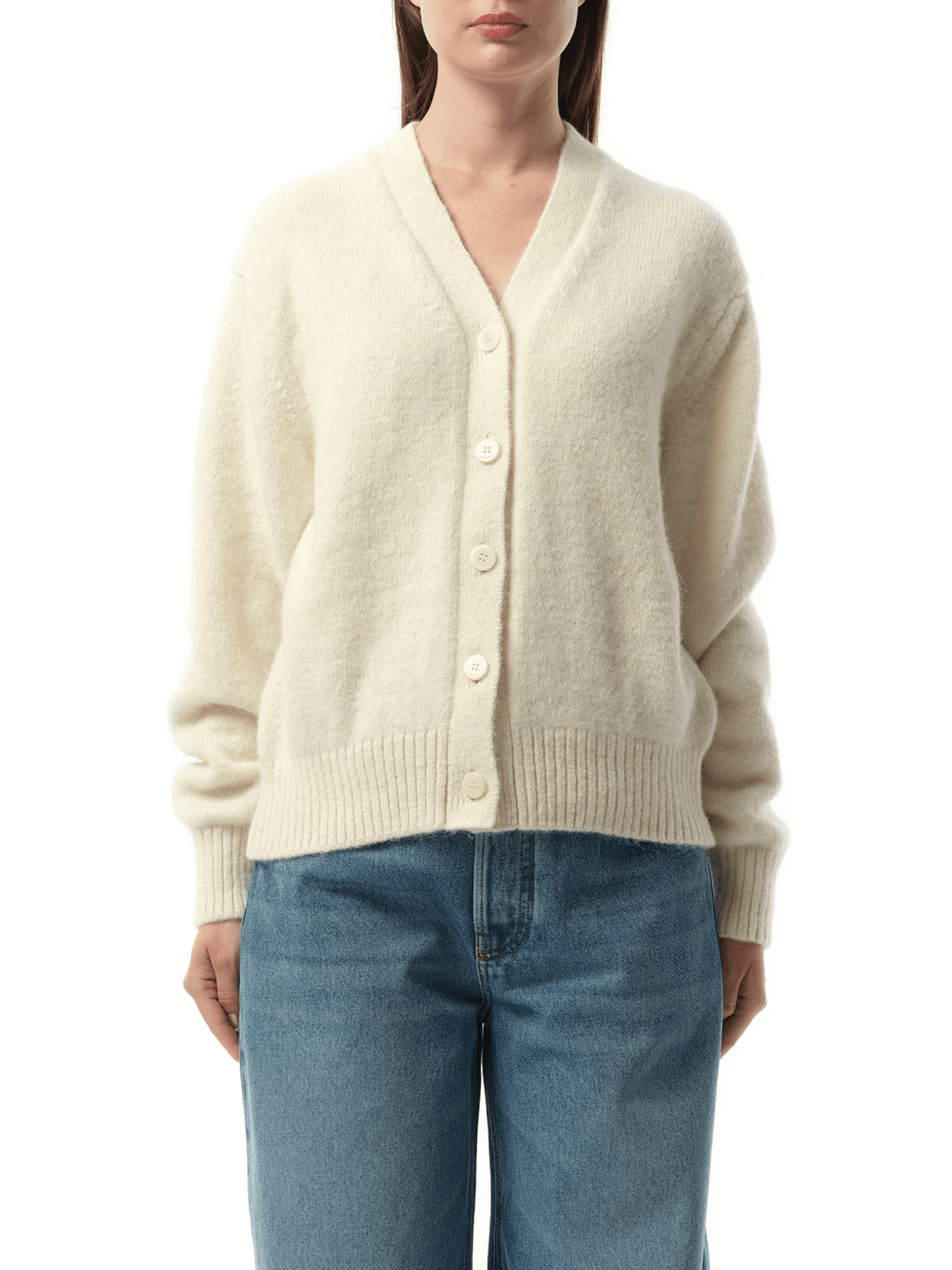 Image of a model wearing Outerwear. Productname: JACQUEMUS Le Cardigan Jacquemus in BEIGE colour by brand - JACQUEMUS