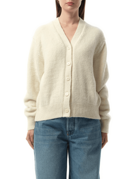 Image of a model wearing Outerwear. Productname: JACQUEMUS Le Cardigan Jacquemus in BEIGE colour by brand - JACQUEMUS