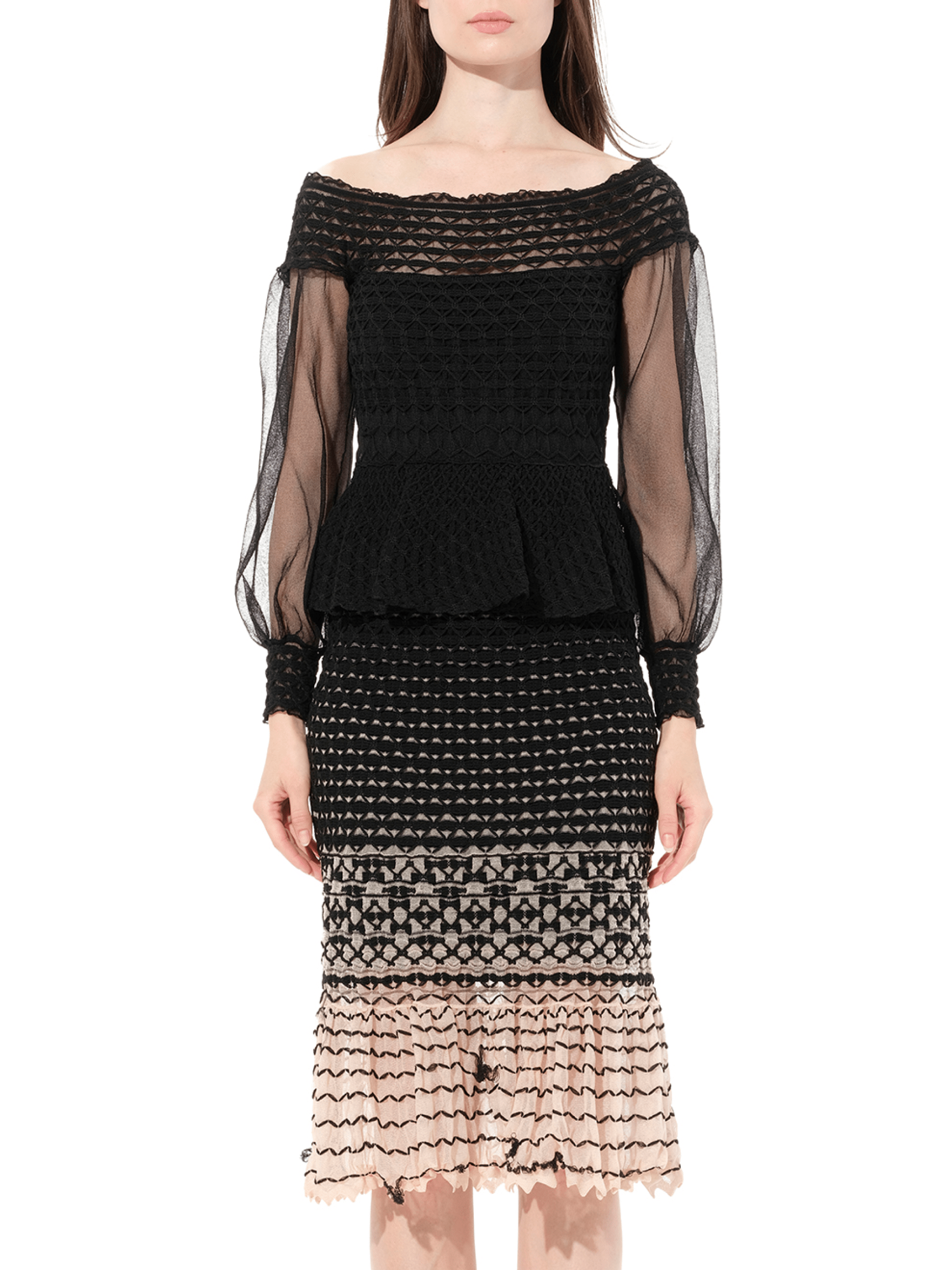Image of a model wearing Dress. Productname: ALEXANDER MCQUEEN Criss Cross Dress in Black colour by brand - ALEXANDER MCQUEEN