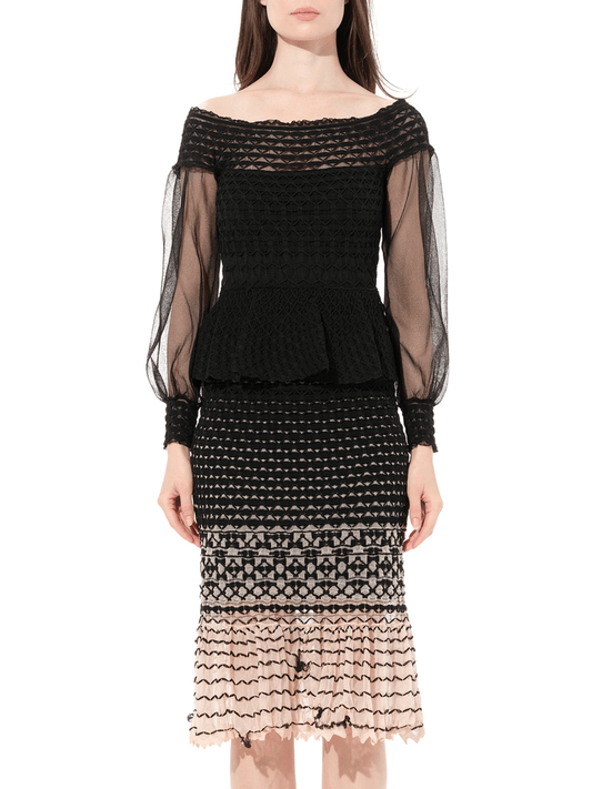 Image of a model wearing Dress. Productname: ALEXANDER MCQUEEN Criss Cross Dress in Black colour by brand - ALEXANDER MCQUEEN