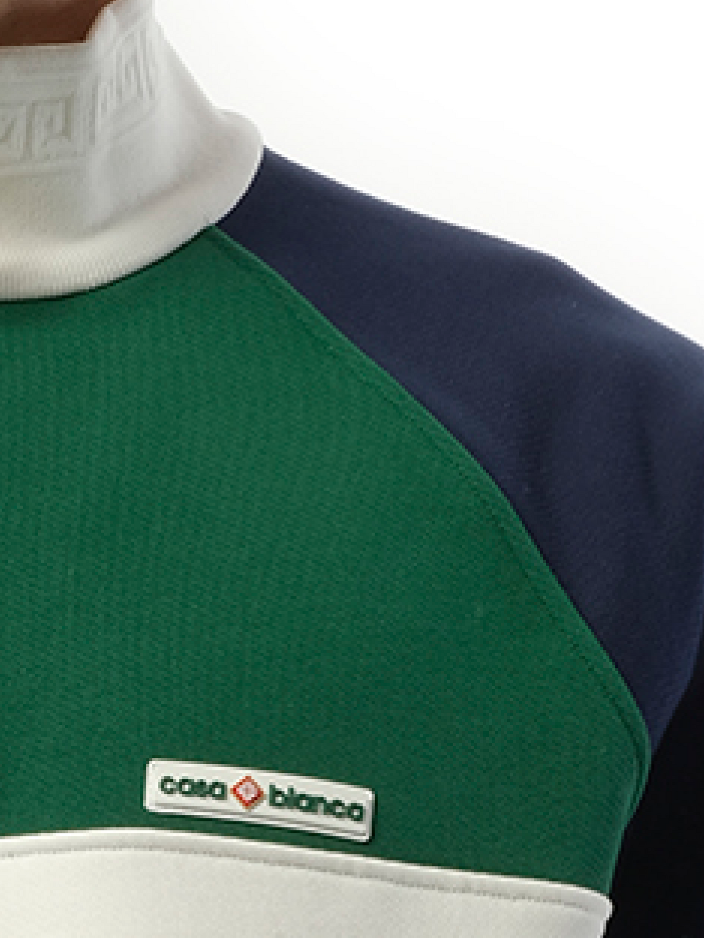 CASABLANCA Quarter Zip Colourblock Sweatshirt (Green)