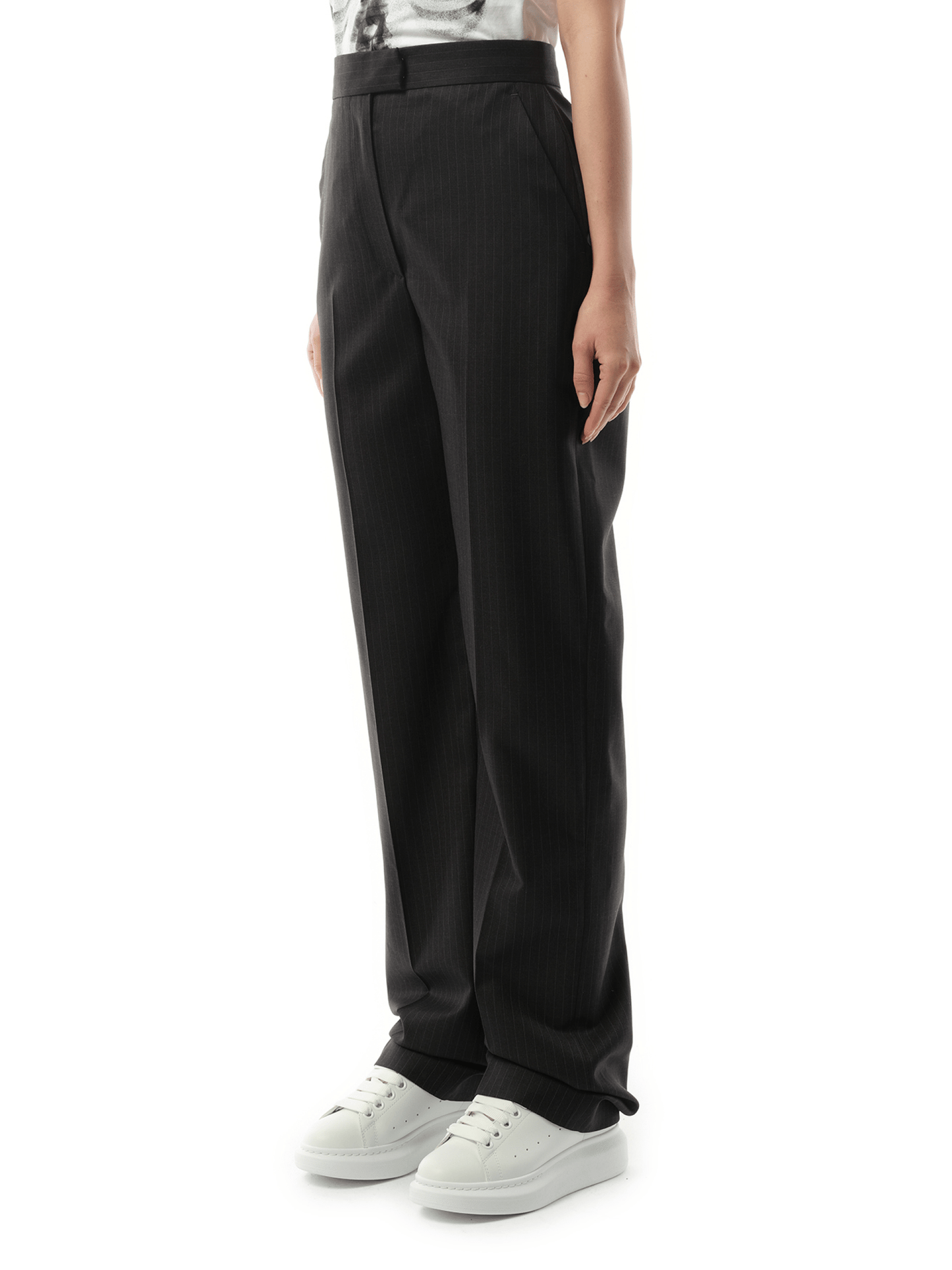 ALEXANDER MCQUEEN Straight Leg Trousers (Grey)
