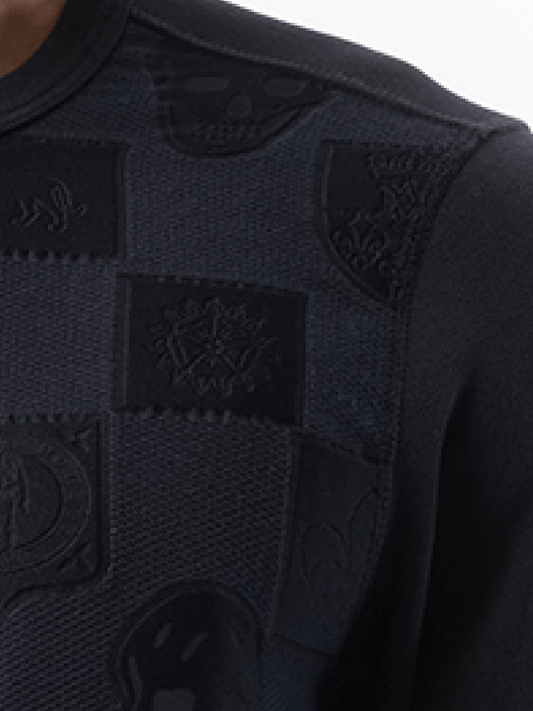 ALEXANDER MCQUEEN Jacquard Front Sweatshirt (Navy)
