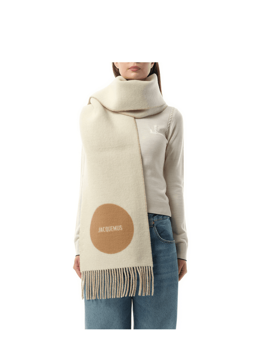 Image of Accessories. Productname: JACQUEMUS Rond Carre Scarf in BEIGE colour by brand - JACQUEMUS