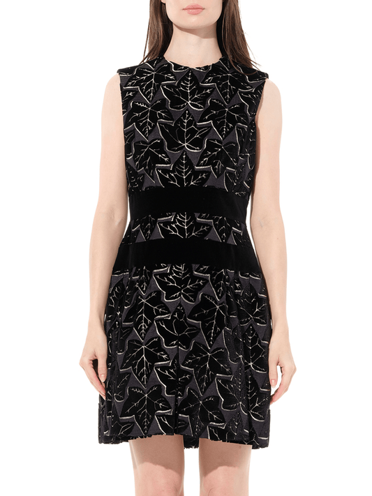 Image of a model wearing Dress. Productname: ALEXANDER MCQUEEN Dress in Black Beige colour by brand - ALEXANDER MCQUEEN