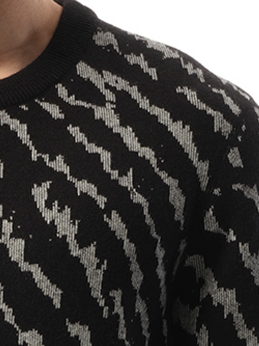 LANVIN Animal Jacq Knitwear (Black)