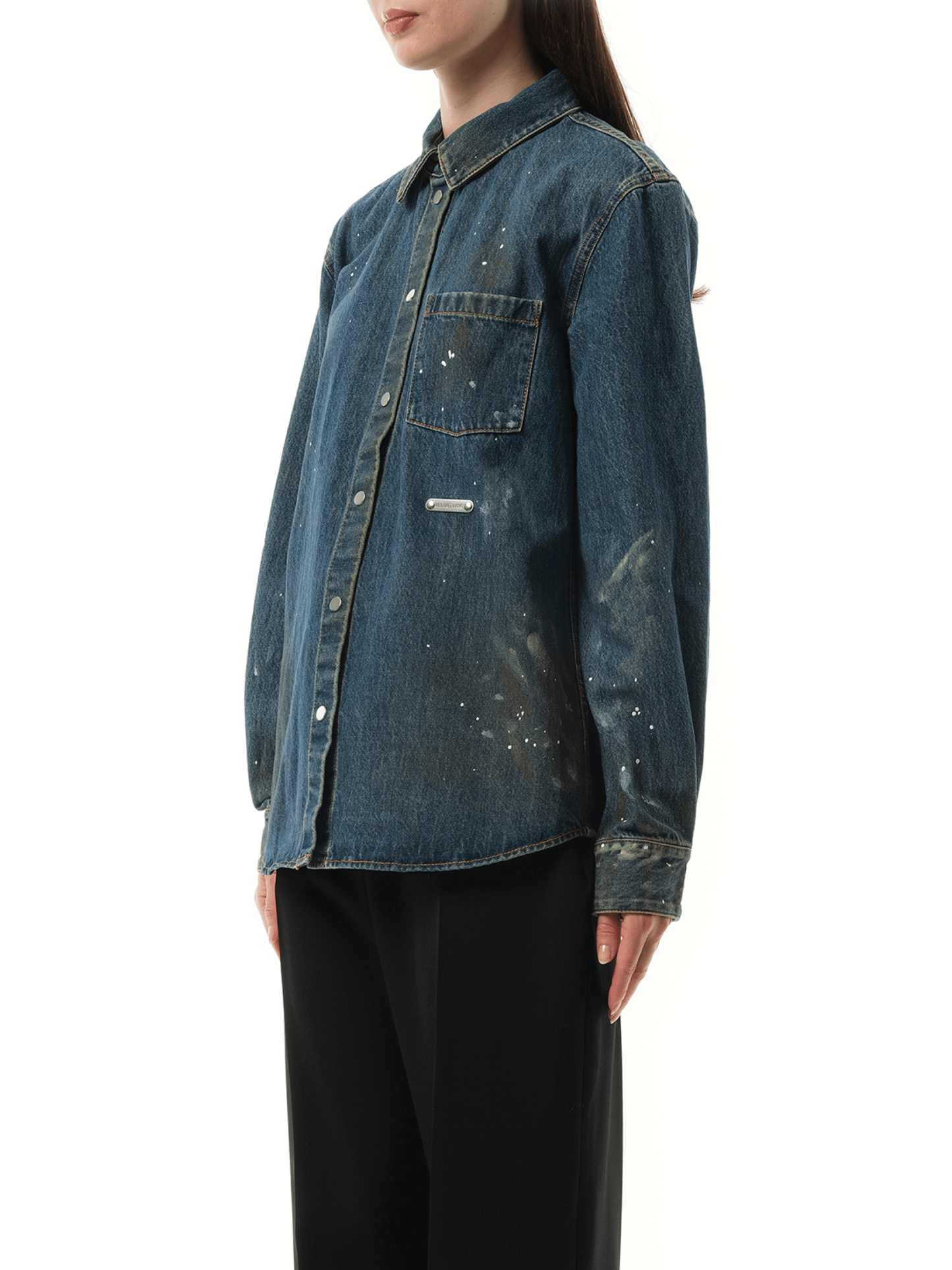 HELMUT LANG Painted Denim Shirt (Blue)