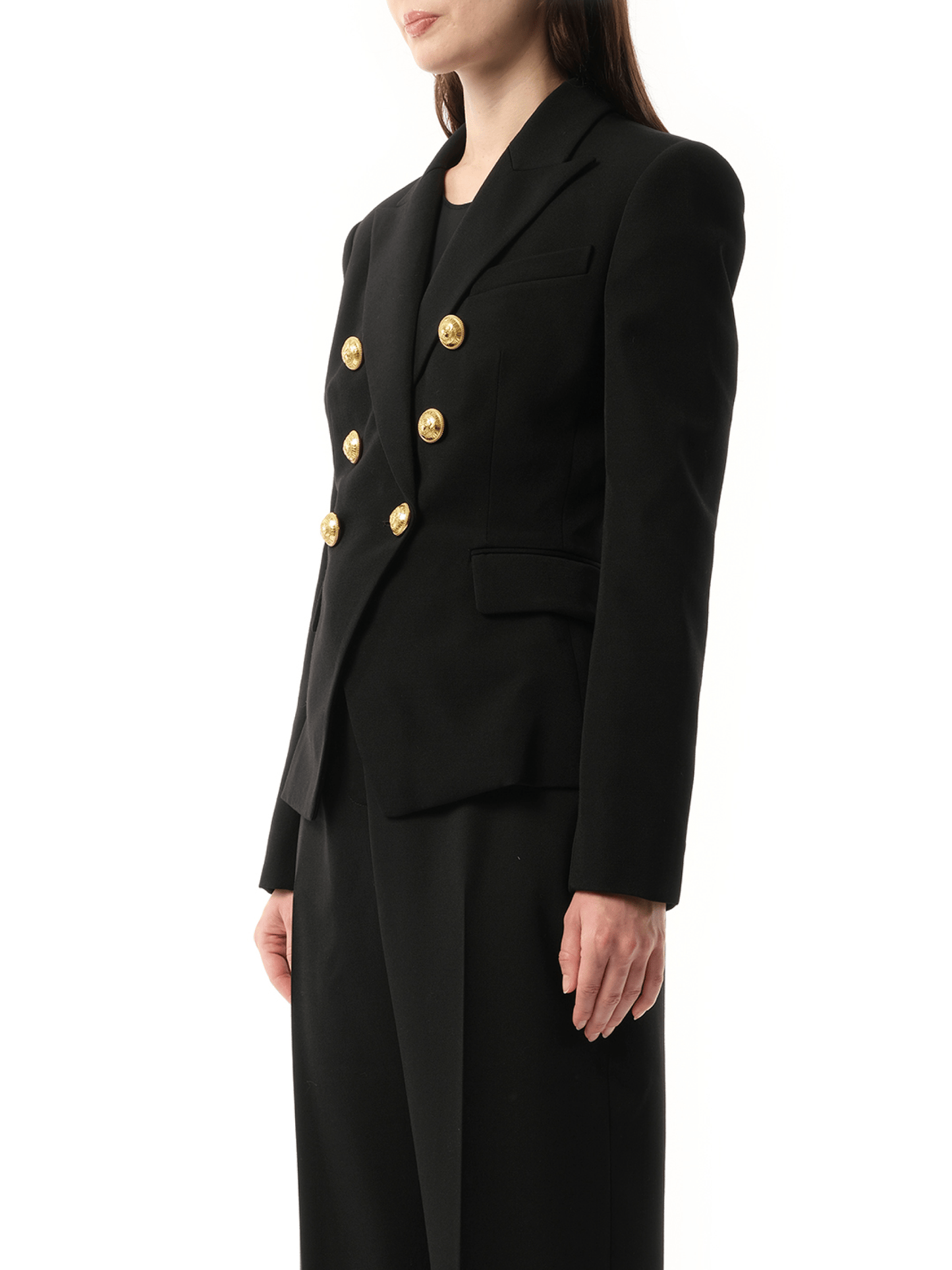 BALMAIN 6 BTN Grain De Poudre Jacket (Black)