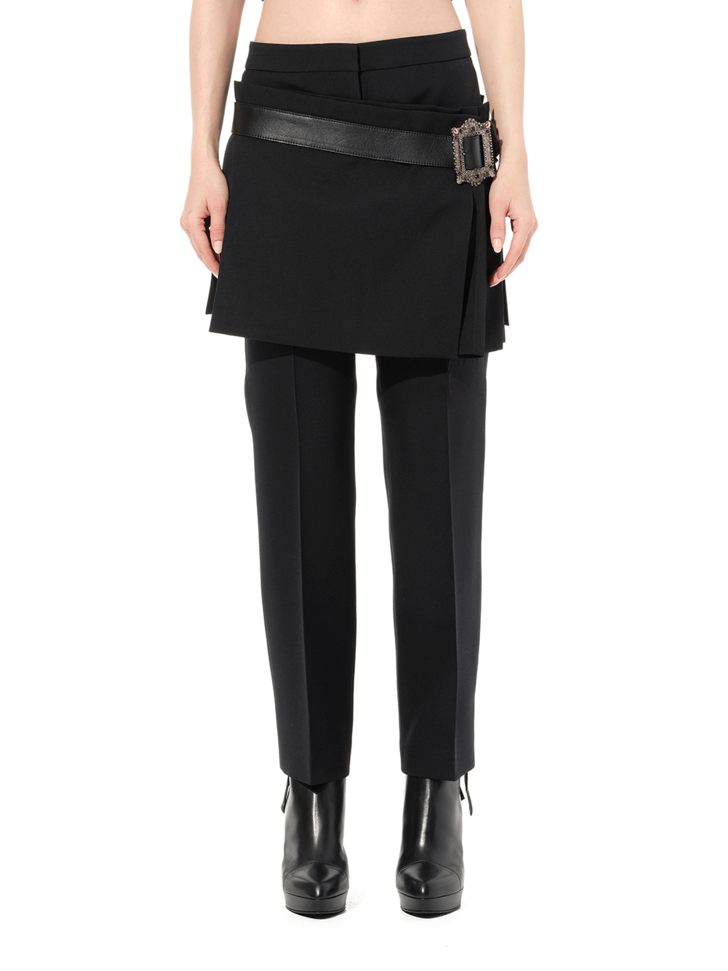 Image of Accessories. Productname: ALEXANDER MCQUEEN Belt Skirt in Black colour by brand - ALEXANDER MCQUEEN