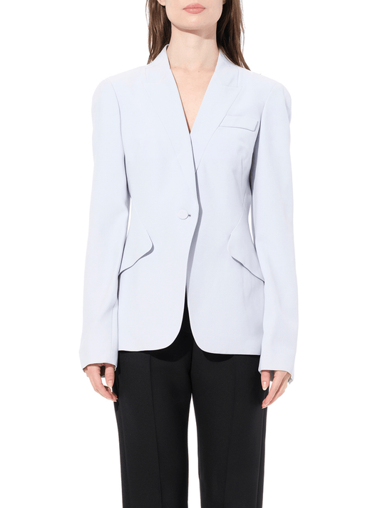 Image of a model wearing Outerwear. Productname: ALEXANDER MCQUEEN Jacket in Blue colour by brand - ALEXANDER MCQUEEN