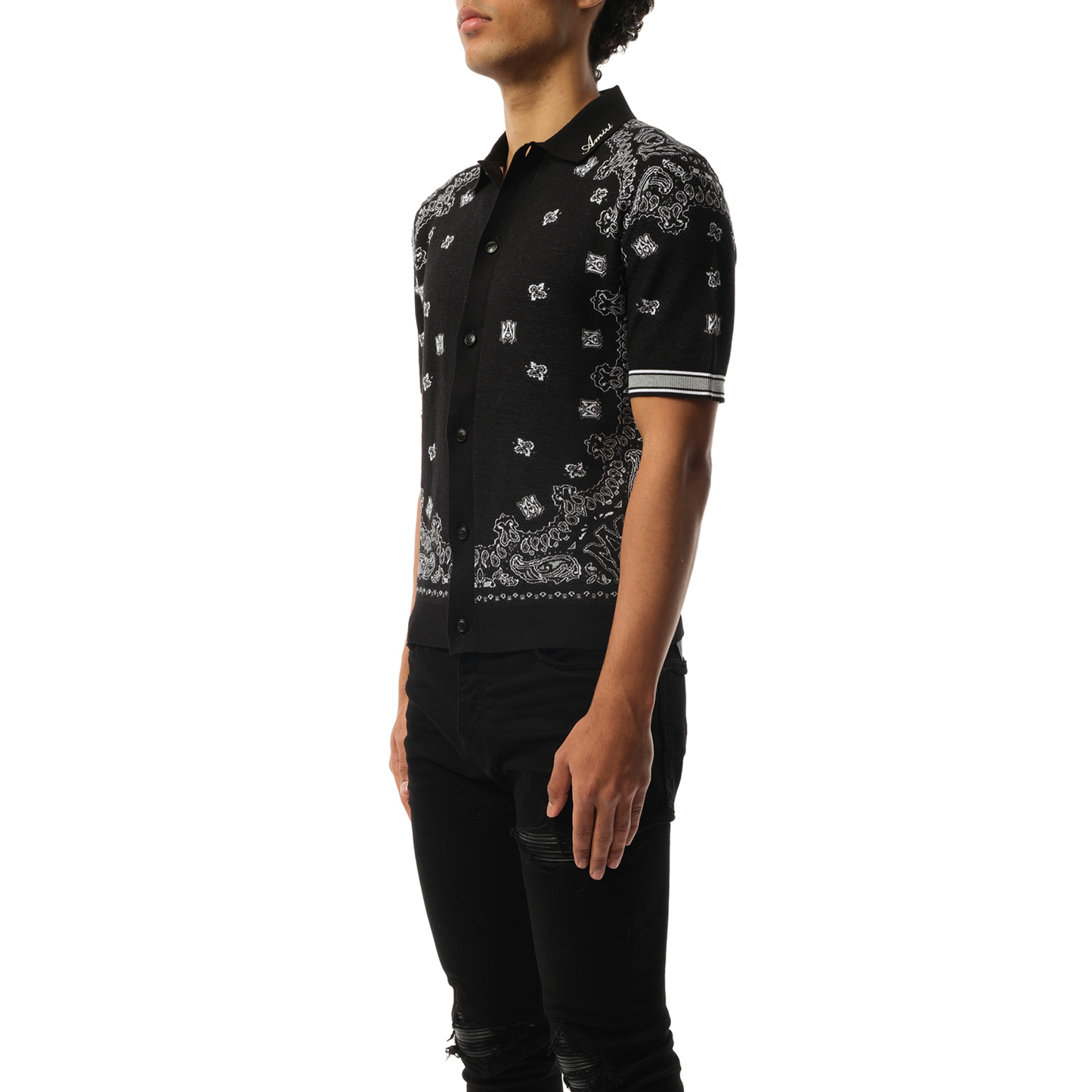 AMIRI Bandana Polo (Black)