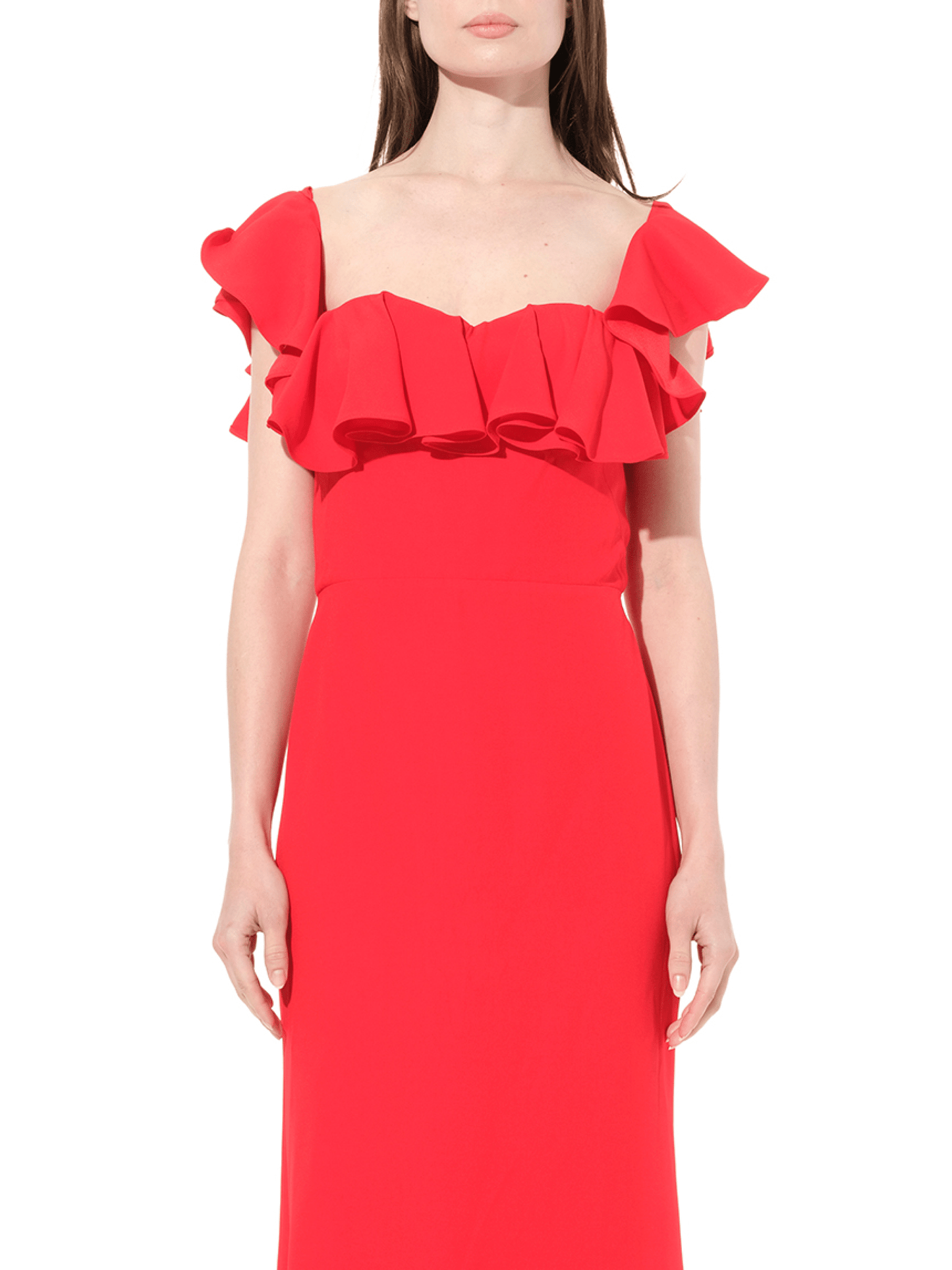 Image of a model wearing Dress. Productname: ALEXANDER MCQUEEN Abito Dress in Red colour by brand - ALEXANDER MCQUEEN