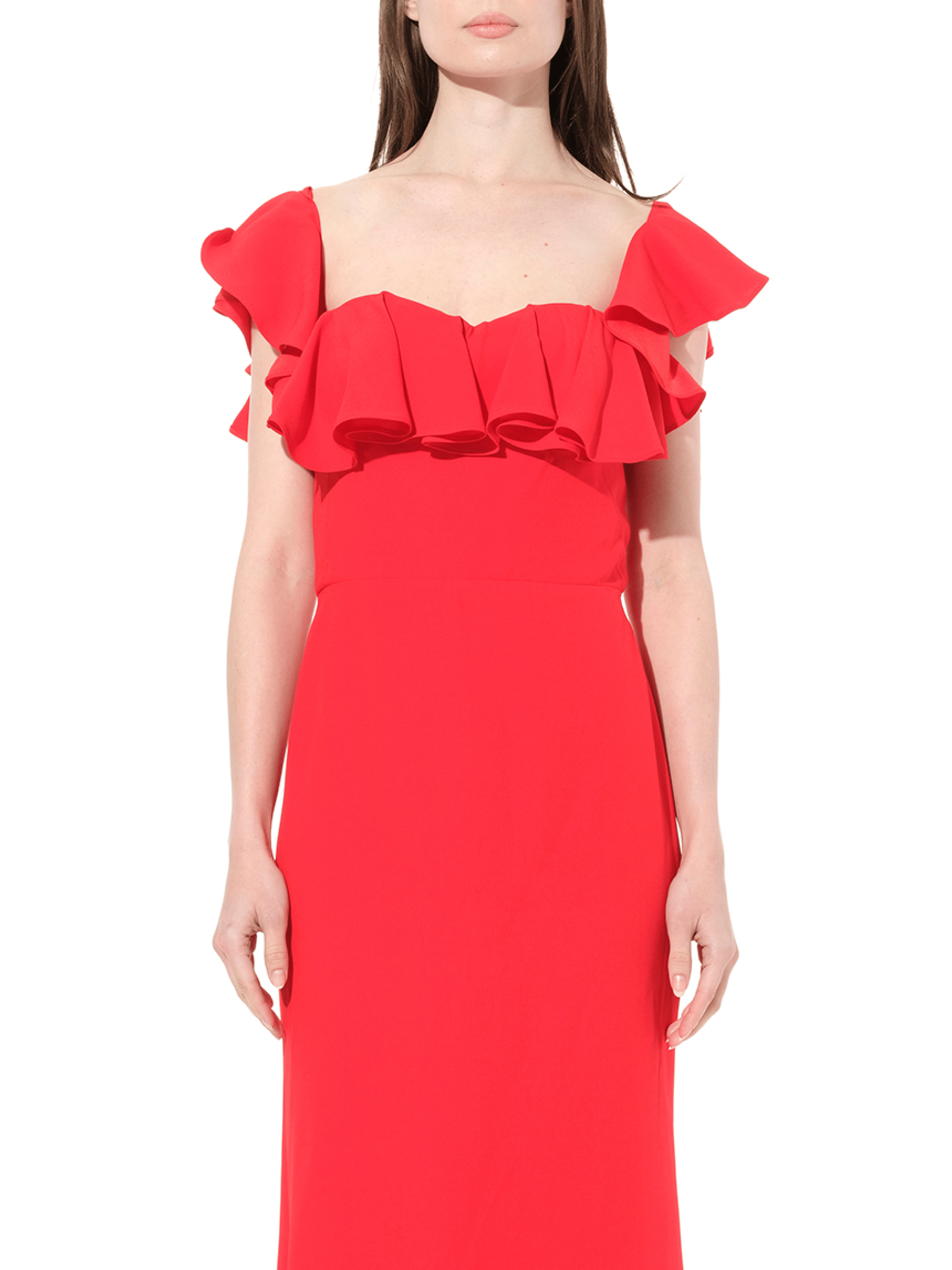 Image of a model wearing Dress. Productname: ALEXANDER MCQUEEN Abito Dress in Red colour by brand - ALEXANDER MCQUEEN