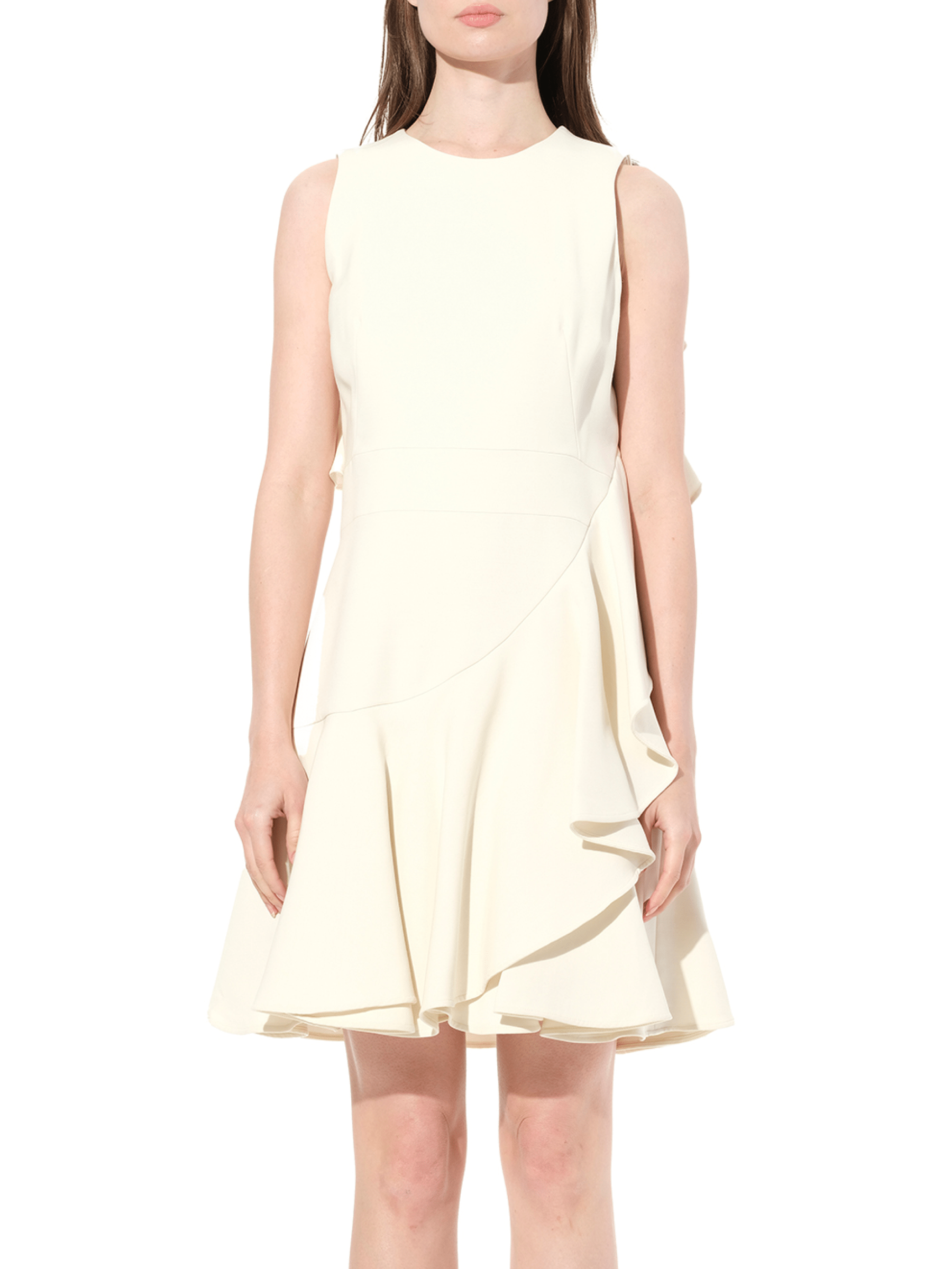 Image of a model wearing Dress. Productname: ALEXANDER MCQUEEN Abito Dress in White colour by brand - ALEXANDER MCQUEEN