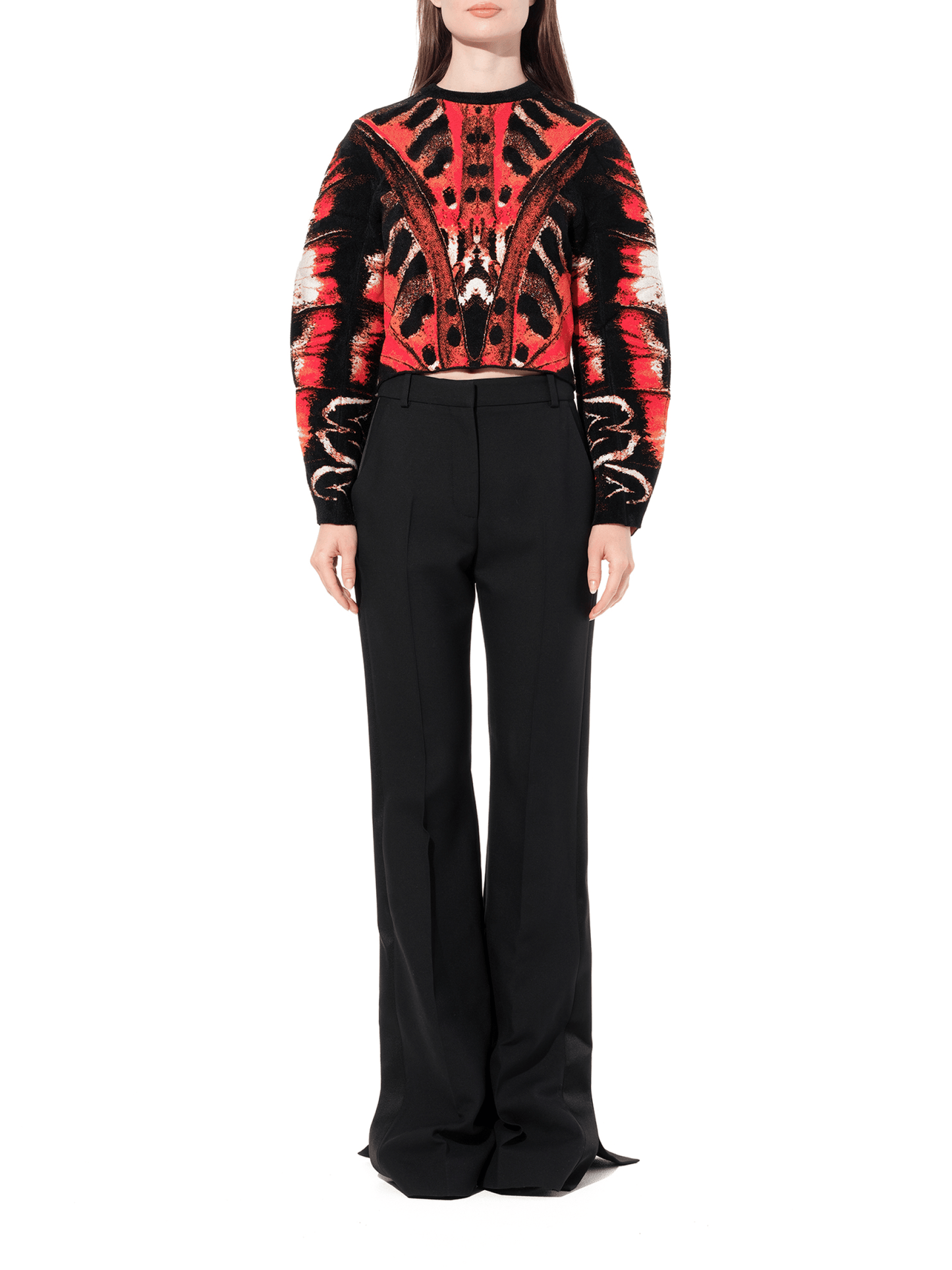 ALEXANDER MCQUEEN Butterfly Jacquard Knitwear (Red)