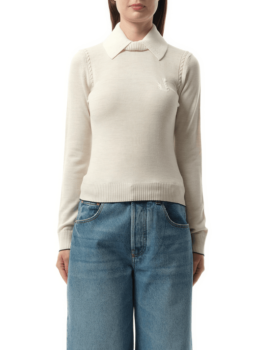 Image of a model wearing Outerwear. Productname: JACQUEMUS La Maille Tricot in BEIGE colour by brand - JACQUEMUS