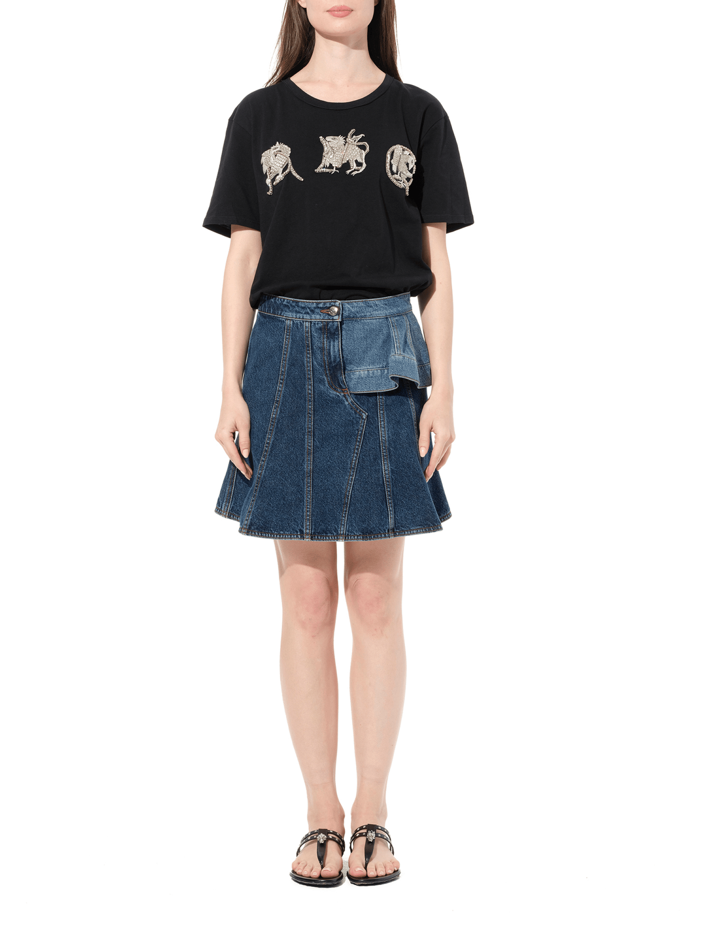 ALEXANDER MCQUEEN Denim Dark Skirt (Blue)