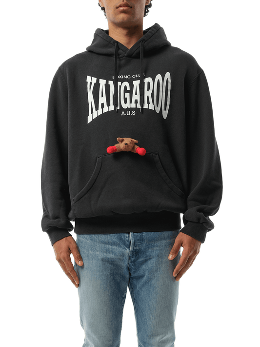 Image of a model wearing Outerwear. Productname: DOUBLET Doublet x Marais Hoodie in BLACK colour by brand - DOUBLET