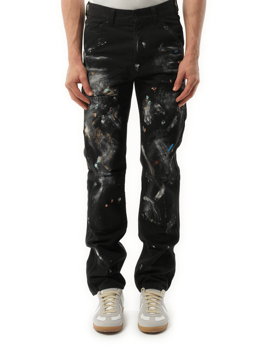 Image of a model wearing Denim. Productname: OFF-WHITE Carpenter Vintage Pants in BLUE colour by brand - OFF-WHITE