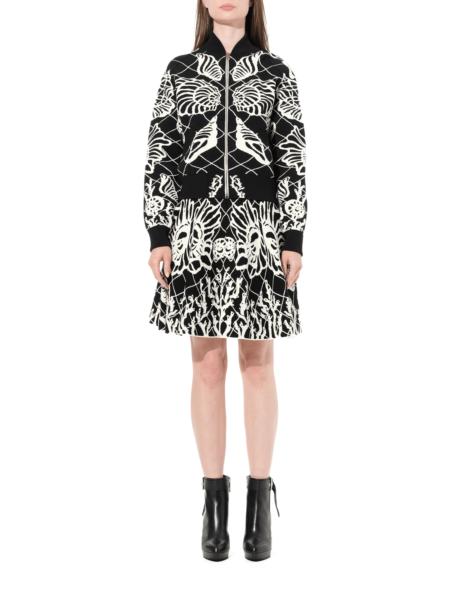 ALEXANDER MCQUEEN Jacquard Mini Skirt (Black)