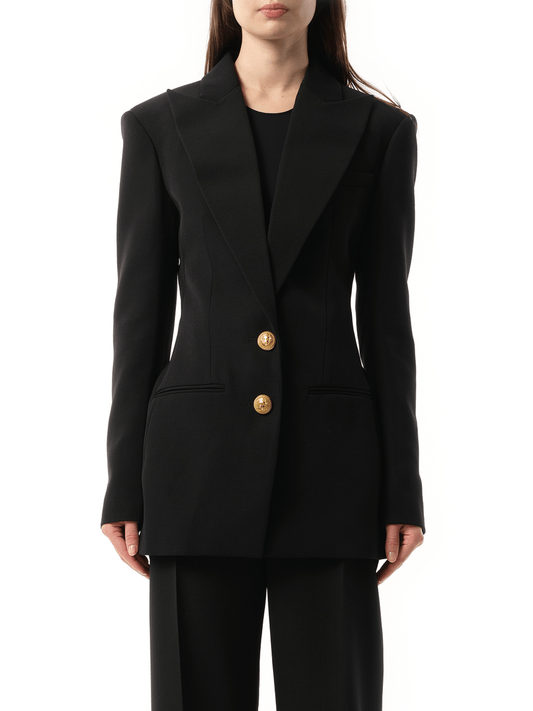 Image of Coats & Jackets. Productname: BALMAIN 2 BTN GDP Fitted Jacket in BLACK colour by brand - BALMAIN