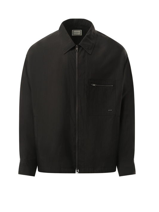 WOOYOUNGMI Nylon Zip Shirt (Black)