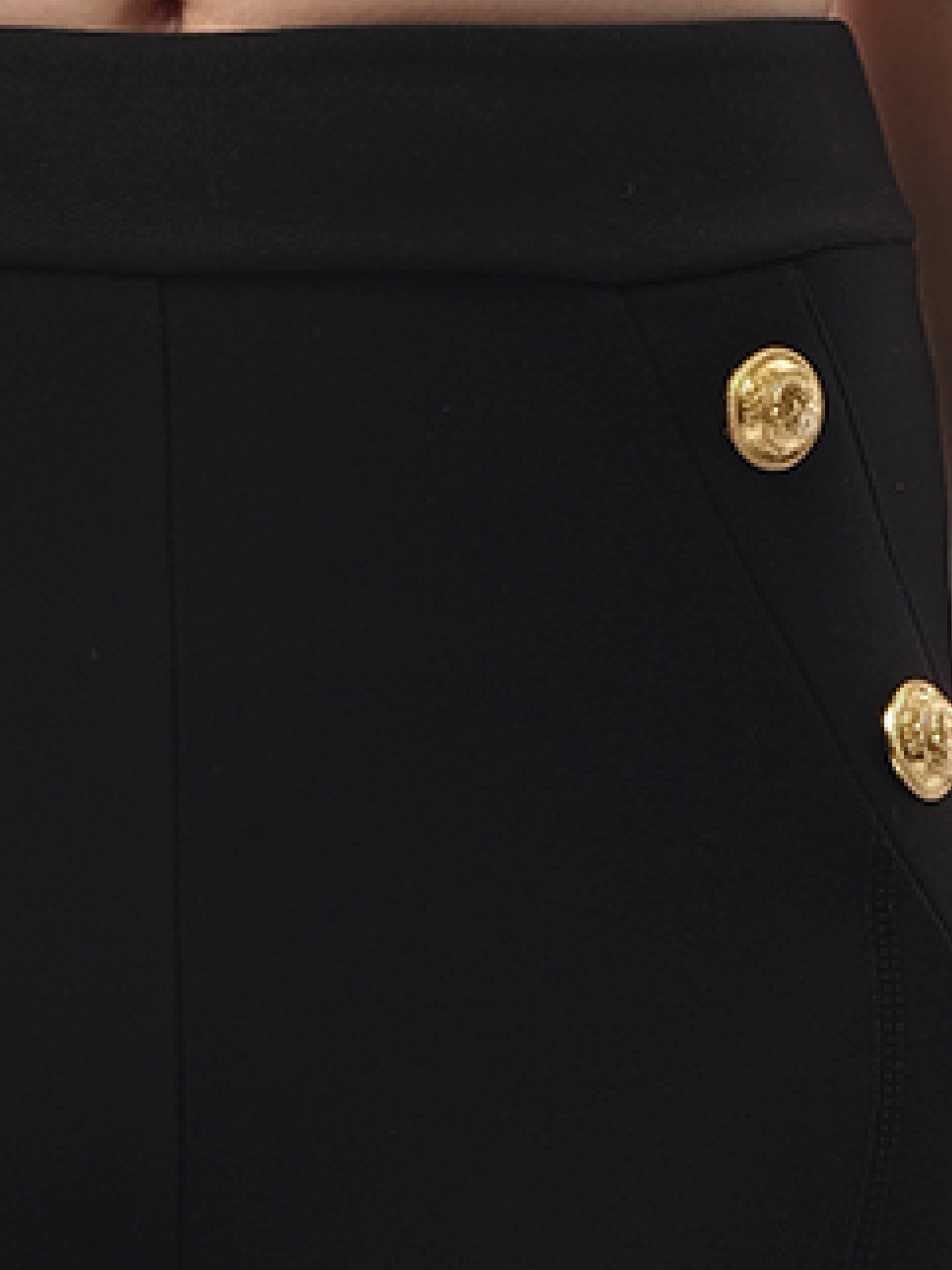 BALMAIN 6 Button Jersey Leggings (Black)
