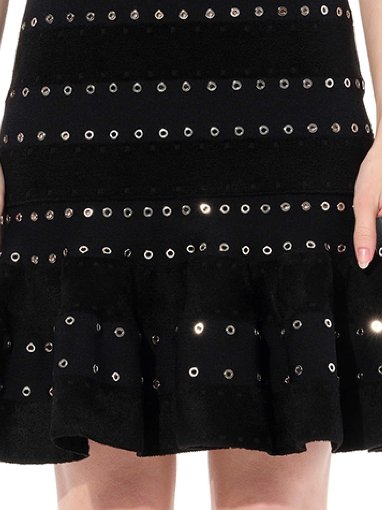 ALEXANDER MCQUEEN Eyelet Mini Dress (Black)