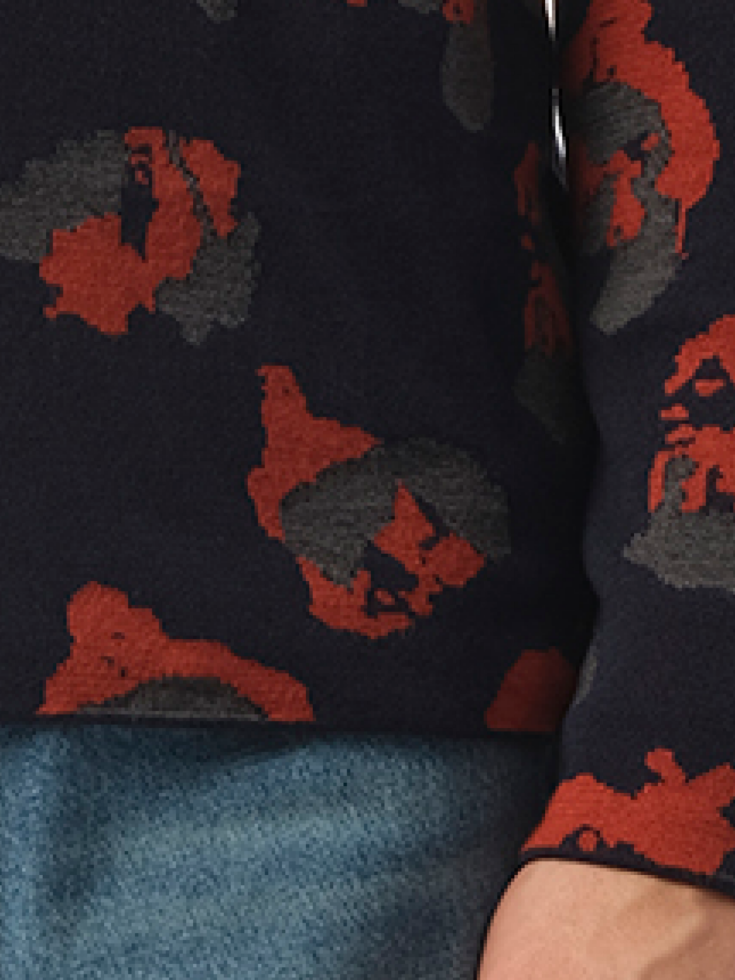LANVIN Leopard Jacq Raw Sweatshirter (Navy)