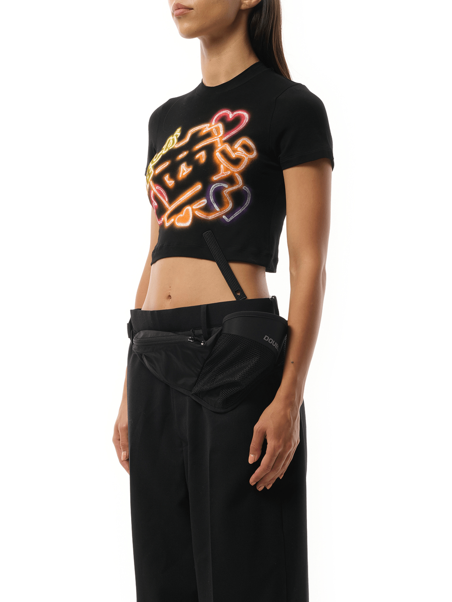 DOUBLET Japanese Fan-Service Neon Paint T-Shirt (Black)
