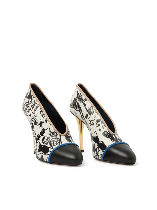 LANVIN Print V Neck Pump (Multicolor)