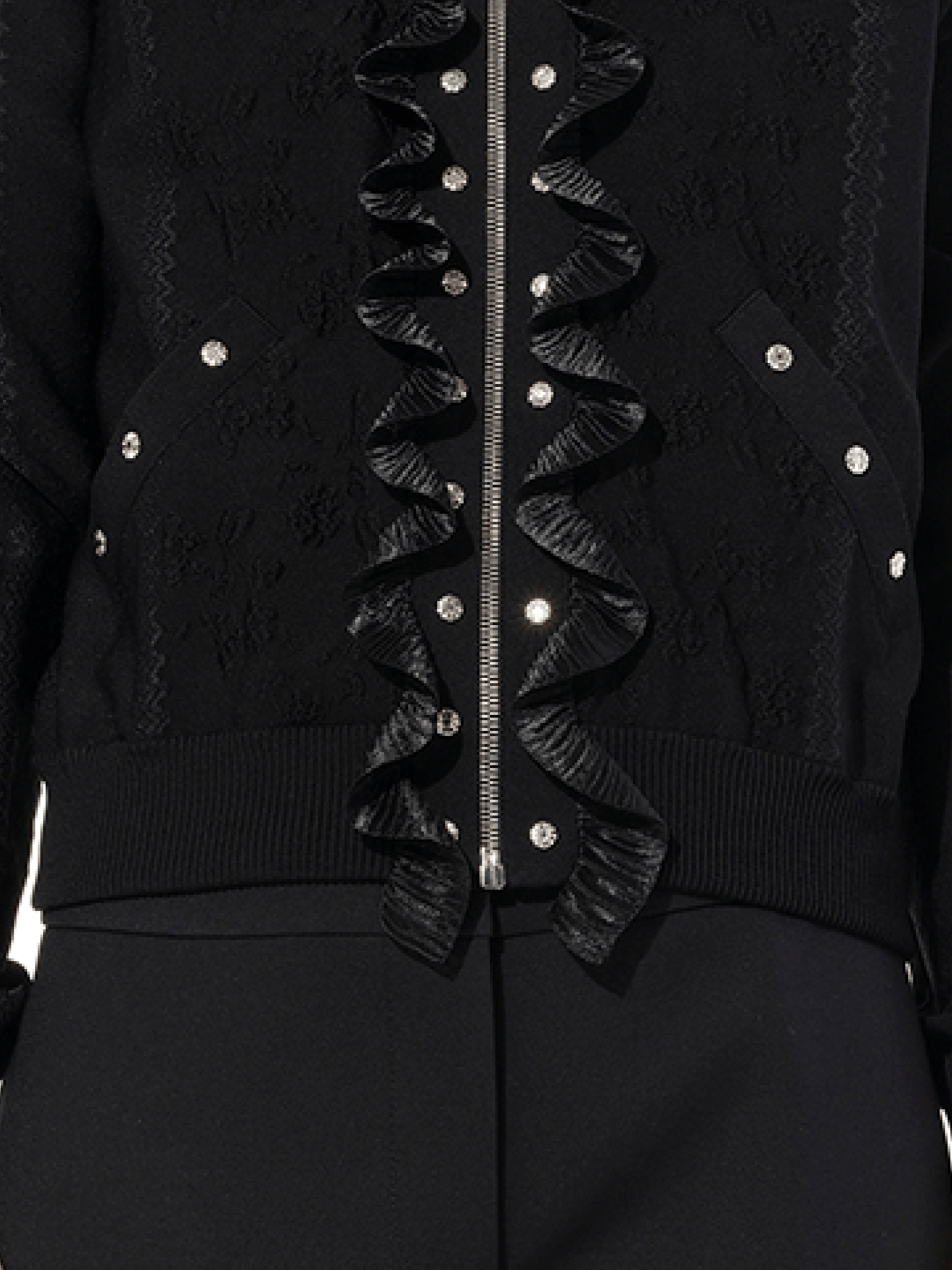 ALEXANDER MCQUEEN Flower Jacquard Bomber Jacket (Black)