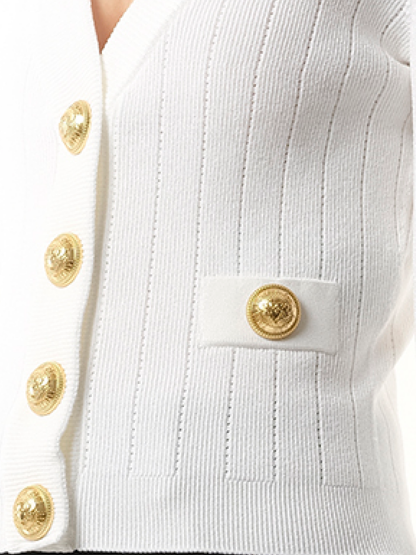 BALMAIN Buttoned Knit Crop Cardigan (White)