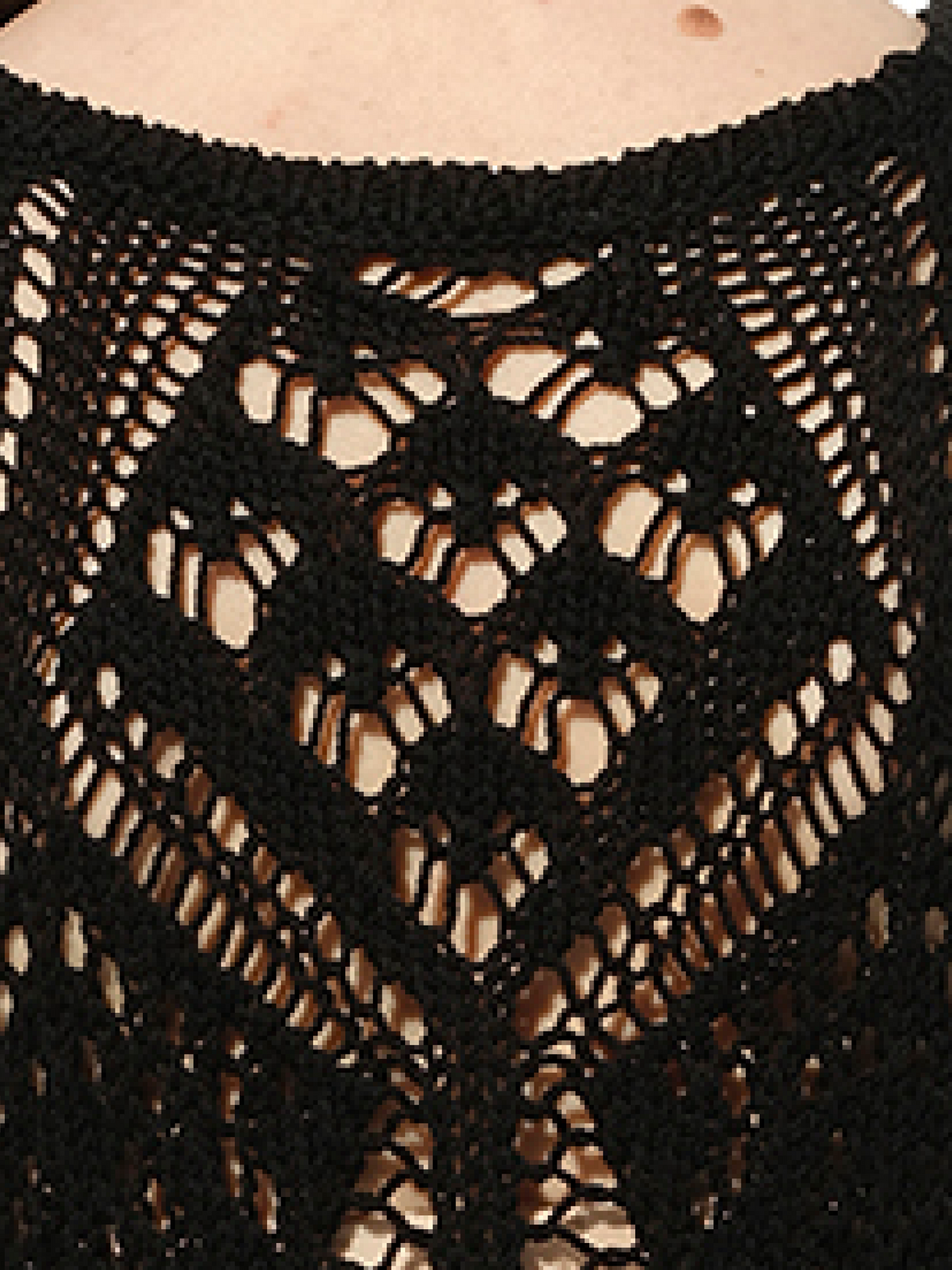 BALMAIN Long Crochet Knit Dress (Black)