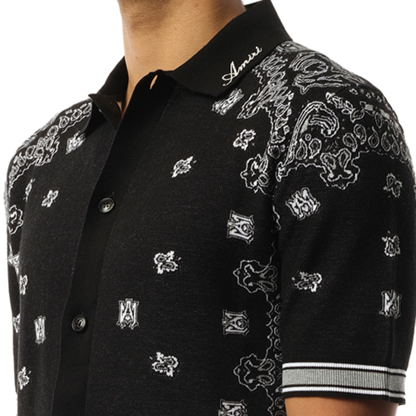 AMIRI Bandana Polo (Black)