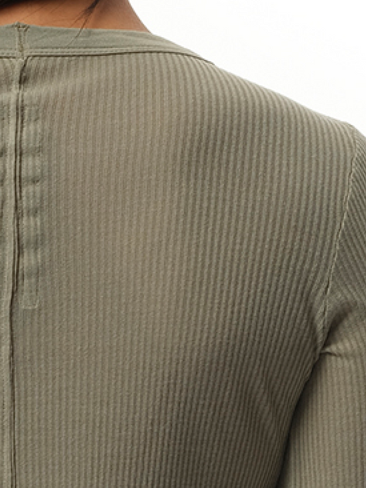 RICK OWENS Rib Long Sleeve T-Shirt (Grey)