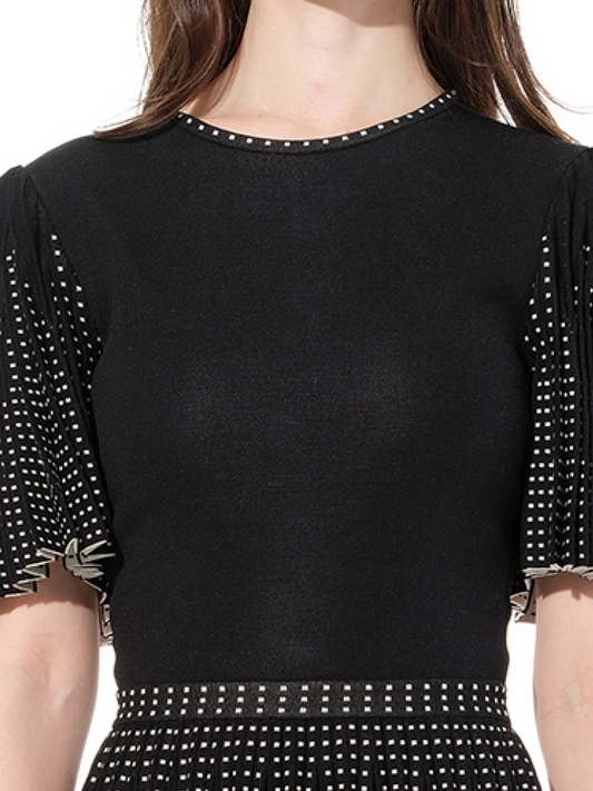 ALEXANDER MCQUEEN Knit Jacquard Dress (Black White)