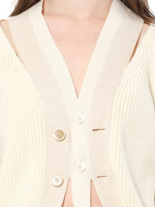 ALEXANDER MCQUEEN Chuncky Cardigan (Bone)