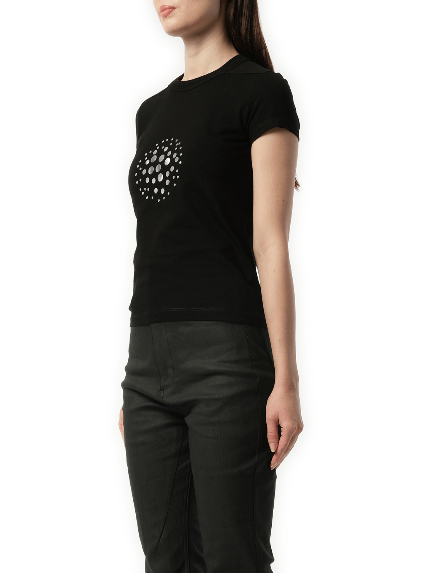 RICK OWENS Cropped Orb Level T-Shirt (Black)
